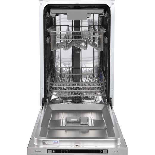 Hisense Fully Integrated Slimline Dishwasher - front shot door open